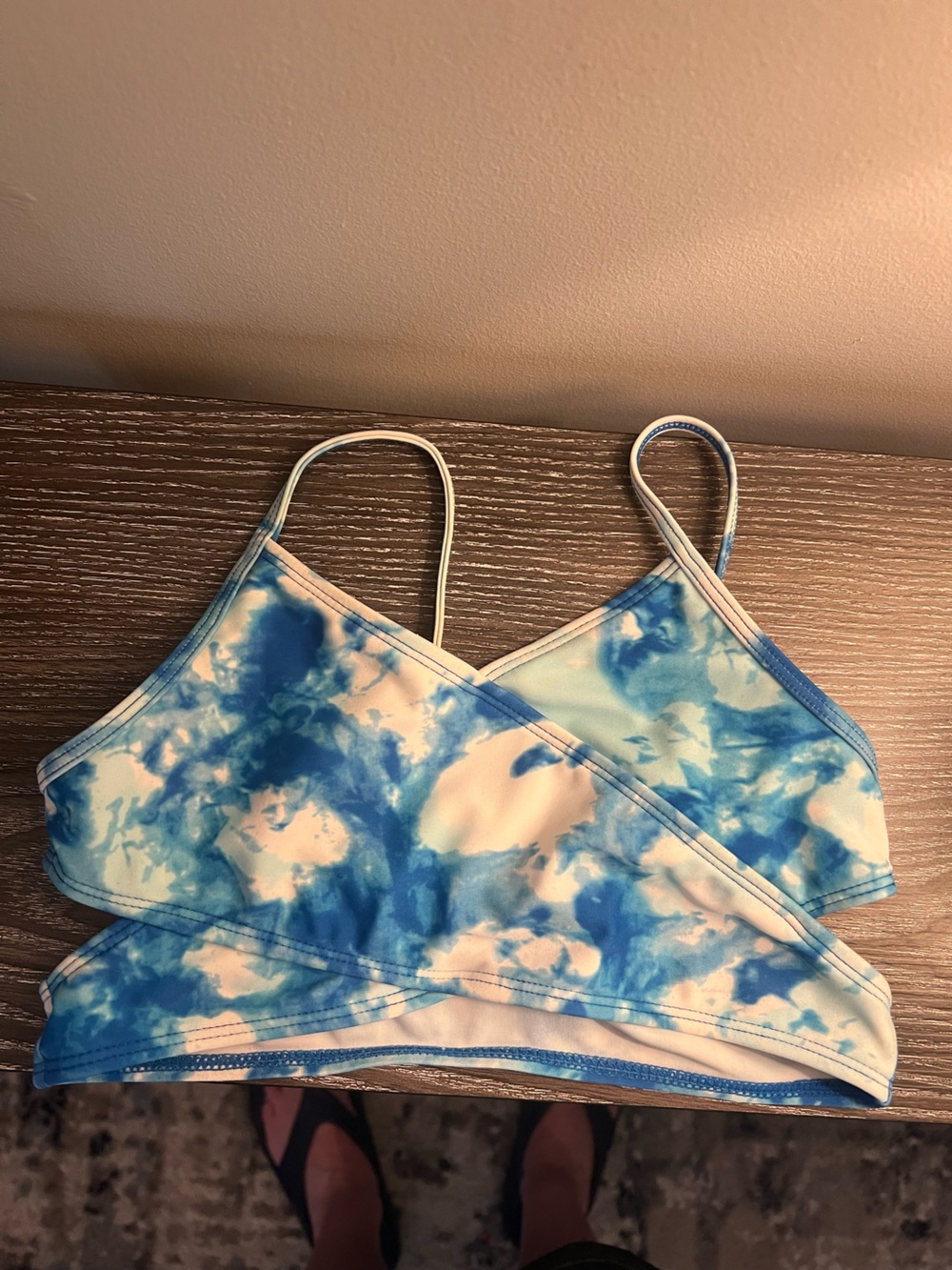 Kanu Surf Coral Reef Sport Seafoam Blue Swim Top Bikini Girl Size 10
